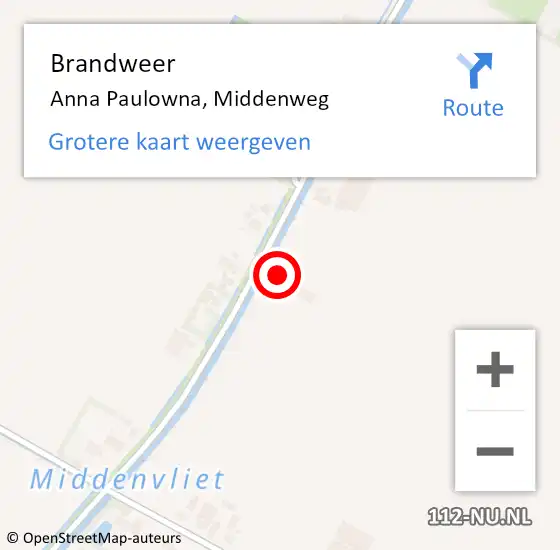 Locatie op kaart van de 112 melding: Brandweer Anna Paulowna, Middenweg op 3 maart 2024 14:08