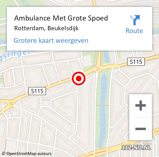 Locatie op kaart van de 112 melding: Ambulance Met Grote Spoed Naar Rotterdam, Beukelsdijk op 3 maart 2024 14:43