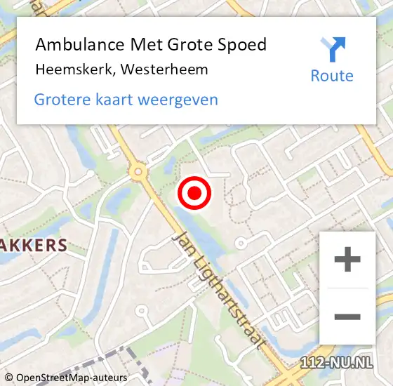 Locatie op kaart van de 112 melding: Ambulance Met Grote Spoed Naar Heemskerk, Westerheem op 3 maart 2024 17:32