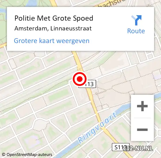 Locatie op kaart van de 112 melding: Politie Met Grote Spoed Naar Amsterdam, Linnaeusstraat op 3 maart 2024 17:41