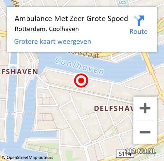 Locatie op kaart van de 112 melding: Ambulance Met Zeer Grote Spoed Naar Rotterdam, Coolhaven op 3 maart 2024 17:45