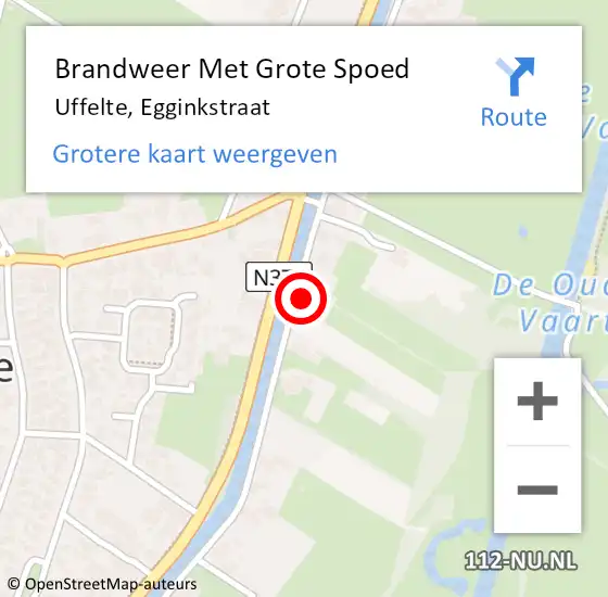 Locatie op kaart van de 112 melding: Brandweer Met Grote Spoed Naar Uffelte, Egginkstraat op 3 maart 2024 18:17