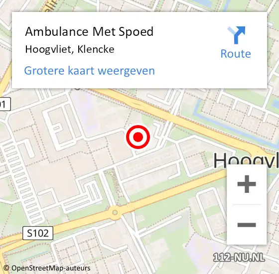 Locatie op kaart van de 112 melding: Ambulance Met Spoed Naar Hoogvliet, Klencke op 3 maart 2024 19:13