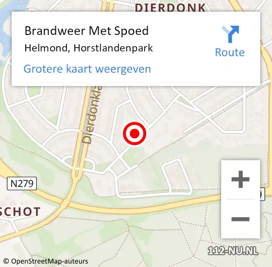 Locatie op kaart van de 112 melding: Brandweer Met Spoed Naar Helmond, Horstlandenpark op 3 maart 2024 20:01