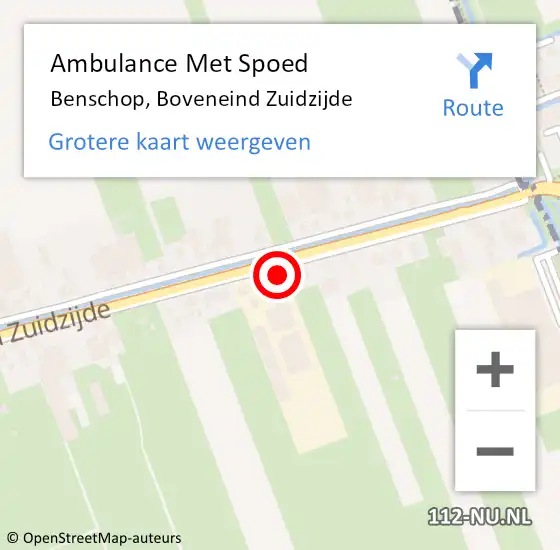 Locatie op kaart van de 112 melding: Ambulance Met Spoed Naar Benschop, Boveneind Zuidzijde op 27 september 2014 22:38