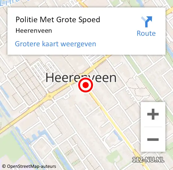 Locatie op kaart van de 112 melding: Politie Met Grote Spoed Naar Heerenveen op 3 maart 2024 22:53
