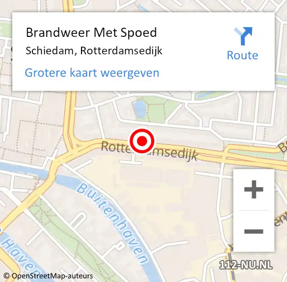 Locatie op kaart van de 112 melding: Brandweer Met Spoed Naar Schiedam, Rotterdamsedijk op 3 maart 2024 23:04