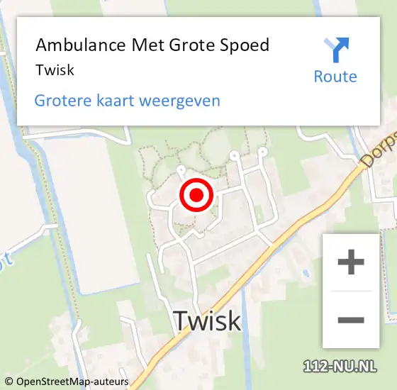 Locatie op kaart van de 112 melding: Ambulance Met Grote Spoed Naar Twisk op 4 maart 2024 00:18