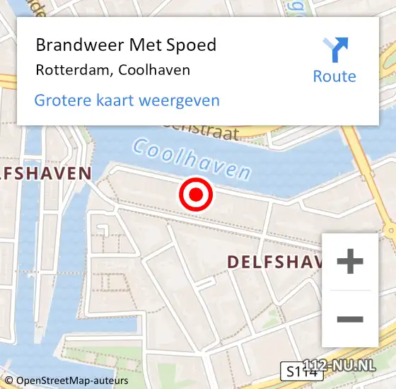 Locatie op kaart van de 112 melding: Brandweer Met Spoed Naar Rotterdam, Coolhaven op 4 maart 2024 05:56