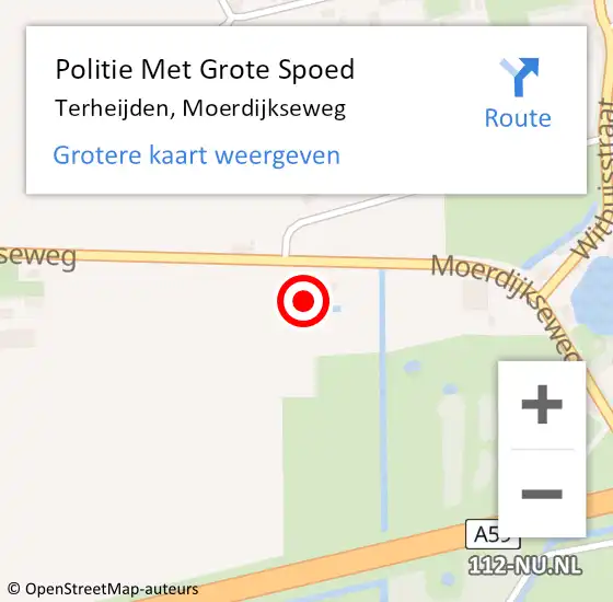 Locatie op kaart van de 112 melding: Politie Met Grote Spoed Naar Terheijden, Moerdijkseweg op 4 maart 2024 06:29