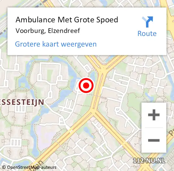 Locatie op kaart van de 112 melding: Ambulance Met Grote Spoed Naar Voorburg, Elzendreef op 4 maart 2024 06:37