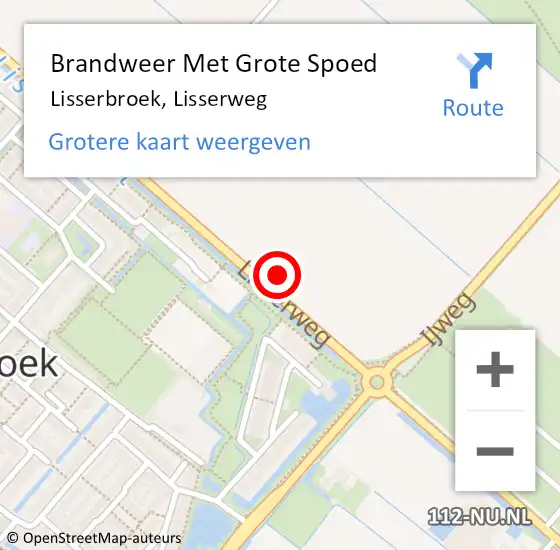 Locatie op kaart van de 112 melding: Brandweer Met Grote Spoed Naar Lisserbroek, Lisserweg op 4 maart 2024 06:56