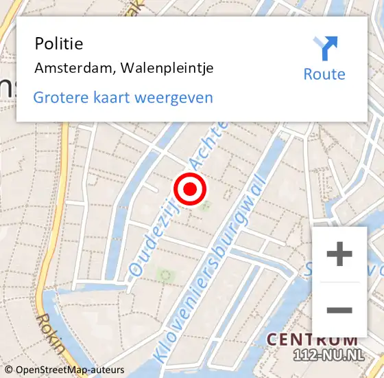 Locatie op kaart van de 112 melding: Politie Amsterdam, Walenpleintje op 27 september 2014 23:03