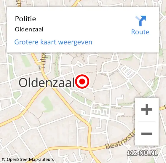 Locatie op kaart van de 112 melding: Politie Oldenzaal op 4 maart 2024 09:44
