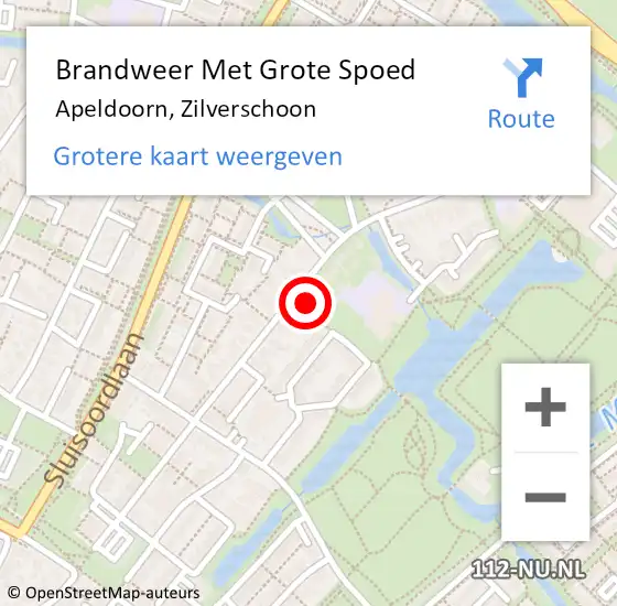 Locatie op kaart van de 112 melding: Brandweer Met Grote Spoed Naar Apeldoorn, Zilverschoon op 4 maart 2024 11:00