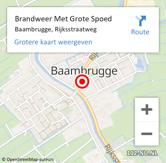 Locatie op kaart van de 112 melding: Brandweer Met Grote Spoed Naar Baambrugge, Rijksstraatweg op 4 maart 2024 12:45