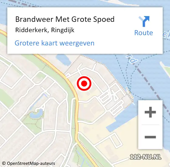 Locatie op kaart van de 112 melding: Brandweer Met Grote Spoed Naar Ridderkerk, Ringdijk op 4 maart 2024 12:46