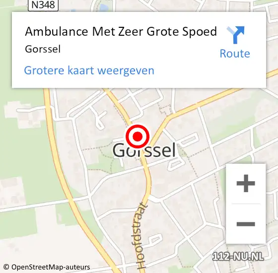 Locatie op kaart van de 112 melding: Ambulance Met Zeer Grote Spoed Naar Gorssel op 4 maart 2024 12:53