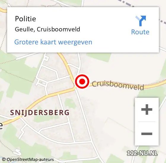 Locatie op kaart van de 112 melding: Politie Geulle, Cruisboomveld op 4 maart 2024 14:28