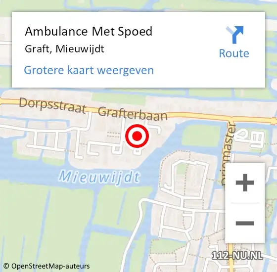 Locatie op kaart van de 112 melding: Ambulance Met Spoed Naar Graft, Mieuwijdt op 4 maart 2024 15:24