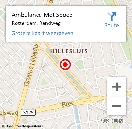 Locatie op kaart van de 112 melding: Ambulance Met Spoed Naar Rotterdam, Randweg op 4 maart 2024 16:14