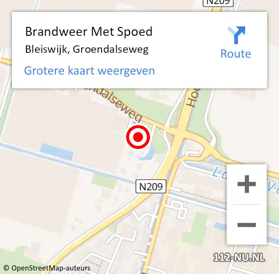 Locatie op kaart van de 112 melding: Brandweer Met Spoed Naar Bleiswijk, Groendalseweg op 4 maart 2024 16:38