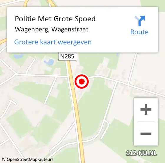 Locatie op kaart van de 112 melding: Politie Met Grote Spoed Naar Wagenberg, Wagenstraat op 4 maart 2024 17:14