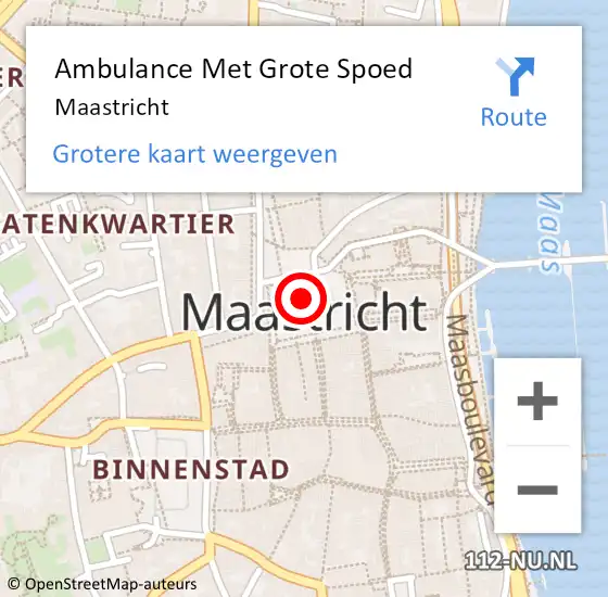 Locatie op kaart van de 112 melding: Ambulance Met Grote Spoed Naar Maastricht op 4 maart 2024 18:00