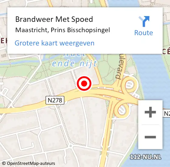 Locatie op kaart van de 112 melding: Brandweer Met Spoed Naar Maastricht, Prins Bisschopsingel op 4 maart 2024 19:11