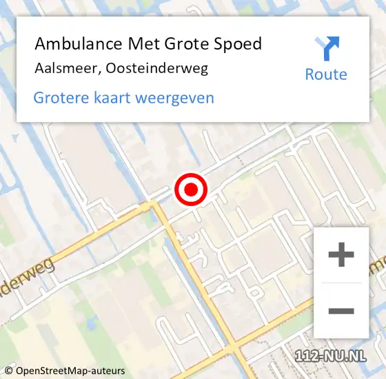 Locatie op kaart van de 112 melding: Ambulance Met Grote Spoed Naar Aalsmeer, Oosteinderweg op 4 maart 2024 19:44