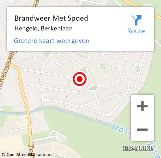 Locatie op kaart van de 112 melding: Brandweer Met Spoed Naar Hengelo, Berkenlaan op 4 maart 2024 19:47