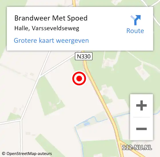 Locatie op kaart van de 112 melding: Brandweer Met Spoed Naar Halle, Varsseveldseweg op 4 maart 2024 19:58
