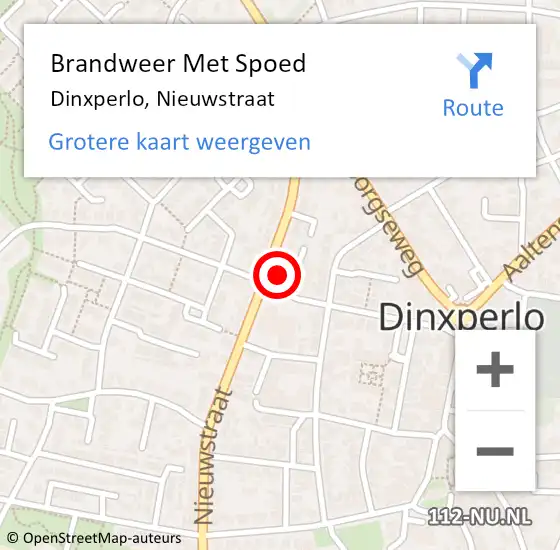 Locatie op kaart van de 112 melding: Brandweer Met Spoed Naar Dinxperlo, Nieuwstraat op 4 maart 2024 20:00
