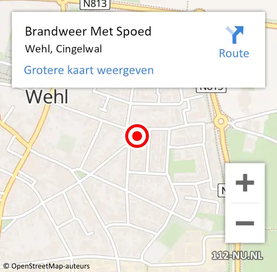 Locatie op kaart van de 112 melding: Brandweer Met Spoed Naar Wehl, Cingelwal op 4 maart 2024 20:02