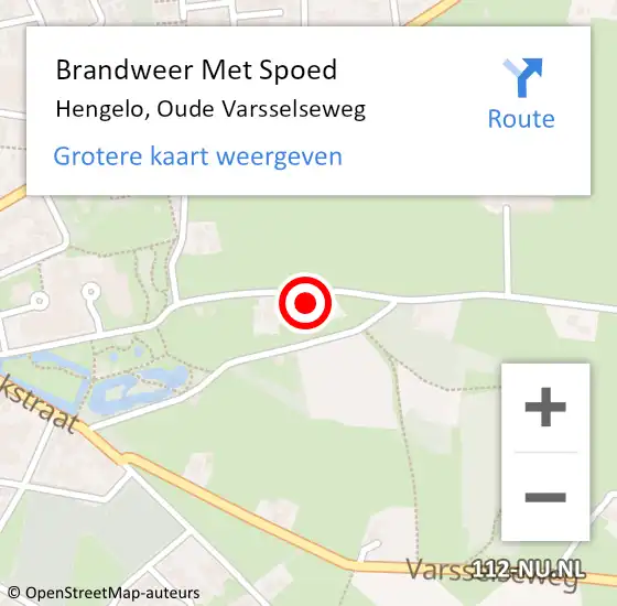 Locatie op kaart van de 112 melding: Brandweer Met Spoed Naar Hengelo, Oude Varsselseweg op 4 maart 2024 20:11