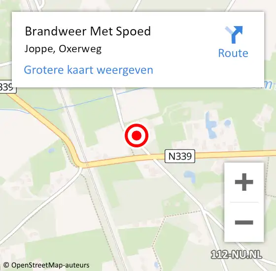 Locatie op kaart van de 112 melding: Brandweer Met Spoed Naar Joppe, Oxerweg op 4 maart 2024 20:13