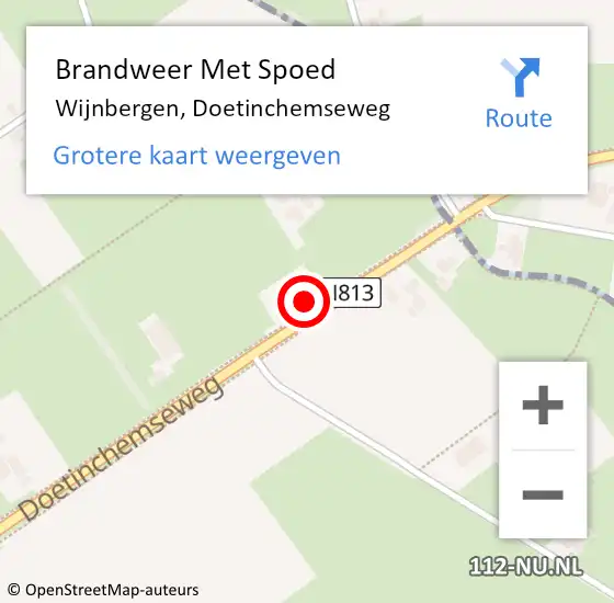 Locatie op kaart van de 112 melding: Brandweer Met Spoed Naar Wijnbergen, Doetinchemseweg op 4 maart 2024 20:19