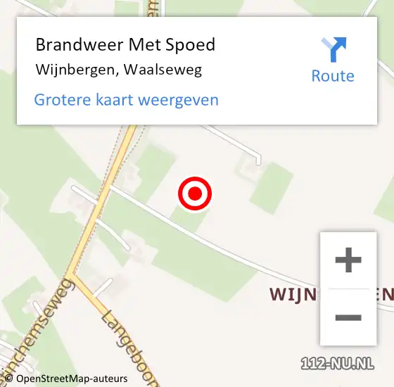 Locatie op kaart van de 112 melding: Brandweer Met Spoed Naar Wijnbergen, Waalseweg op 4 maart 2024 20:19