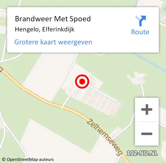 Locatie op kaart van de 112 melding: Brandweer Met Spoed Naar Hengelo, Elferinkdijk op 4 maart 2024 20:26