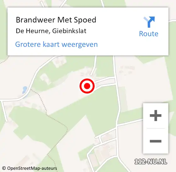 Locatie op kaart van de 112 melding: Brandweer Met Spoed Naar De Heurne, Giebinkslat op 4 maart 2024 20:34