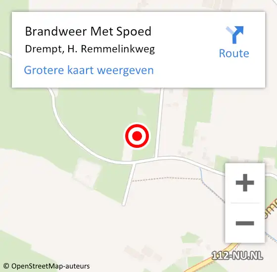 Locatie op kaart van de 112 melding: Brandweer Met Spoed Naar Drempt, H. Remmelinkweg op 4 maart 2024 20:36