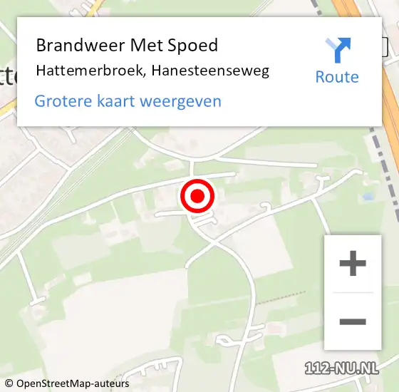 Locatie op kaart van de 112 melding: Brandweer Met Spoed Naar Hattemerbroek, Hanesteenseweg op 4 maart 2024 20:38