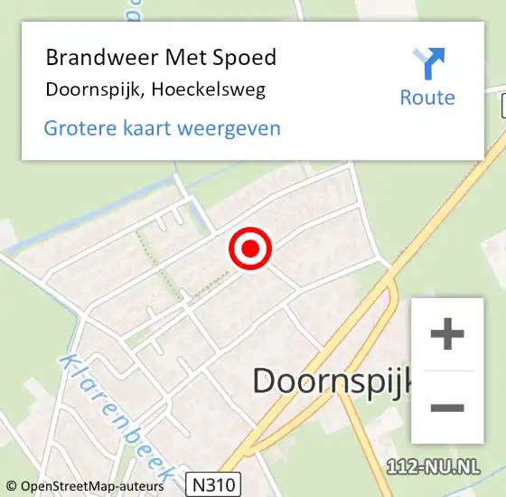 Locatie op kaart van de 112 melding: Brandweer Met Spoed Naar Doornspijk, Hoeckelsweg op 4 maart 2024 20:51