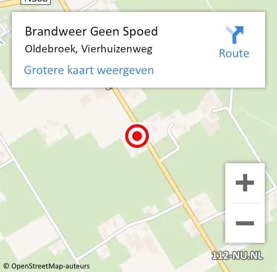 Locatie op kaart van de 112 melding: Brandweer Geen Spoed Naar Oldebroek, Vierhuizenweg op 4 maart 2024 20:58