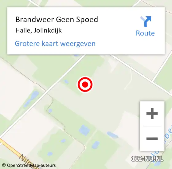 Locatie op kaart van de 112 melding: Brandweer Geen Spoed Naar Halle, Jolinkdijk op 4 maart 2024 20:59
