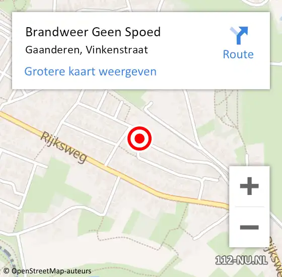 Locatie op kaart van de 112 melding: Brandweer Geen Spoed Naar Gaanderen, Vinkenstraat op 4 maart 2024 20:59