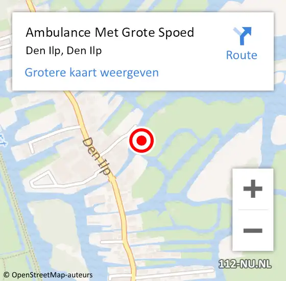 Locatie op kaart van de 112 melding: Ambulance Met Grote Spoed Naar Den Ilp, Den Ilp op 4 maart 2024 21:00