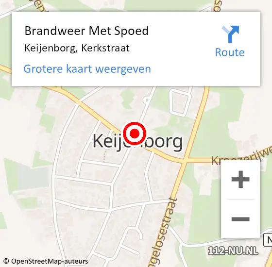 Locatie op kaart van de 112 melding: Brandweer Met Spoed Naar Keijenborg, Kerkstraat op 4 maart 2024 21:01