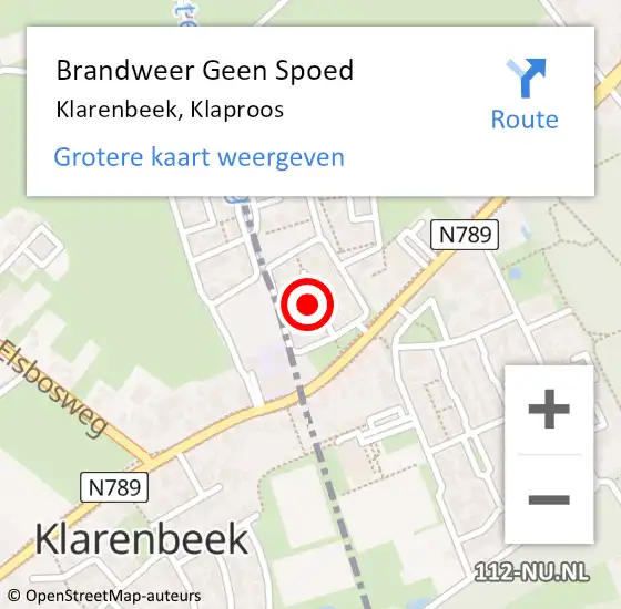Locatie op kaart van de 112 melding: Brandweer Geen Spoed Naar Klarenbeek, Klaproos op 4 maart 2024 21:03