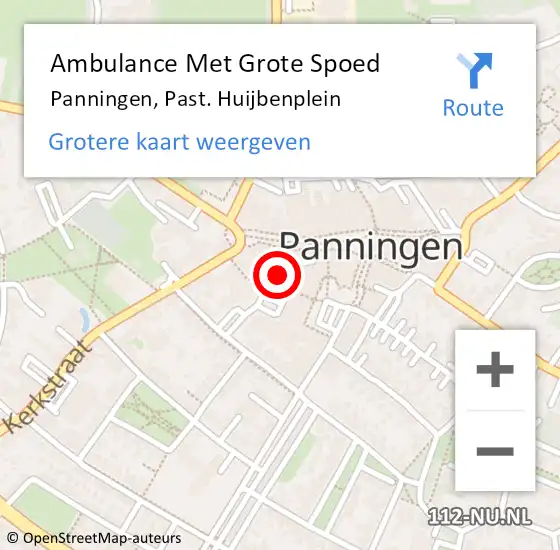 Locatie op kaart van de 112 melding: Ambulance Met Grote Spoed Naar Panningen, Past. Huijbenplein op 4 maart 2024 21:03